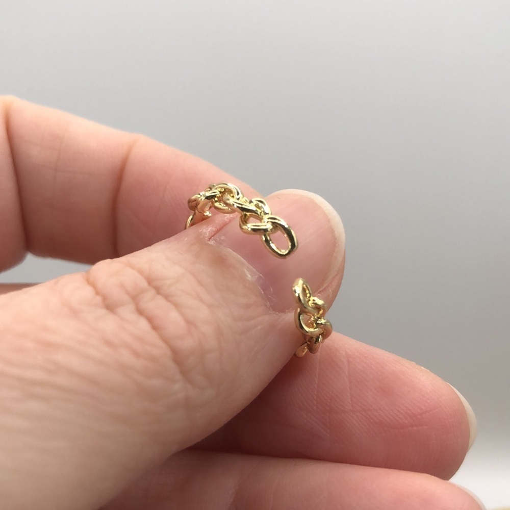 3/$25 Golden Irregular Chain Link Open Ring Size is Adjustable Unisex Metal - Picture 7 of 7